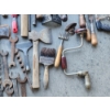 Image 4 : Lot of Assorted Vintage Tools: Wrenches, Saw, Axes, Chisels, and More!