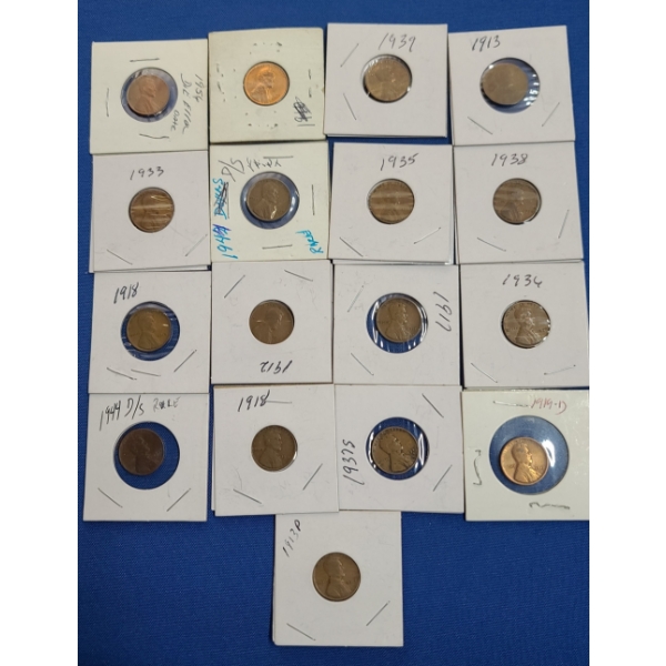 Assorted Years/Mint Mark Lincoln Wheat Cents Some With Possible Errors - Face Value: $0.17