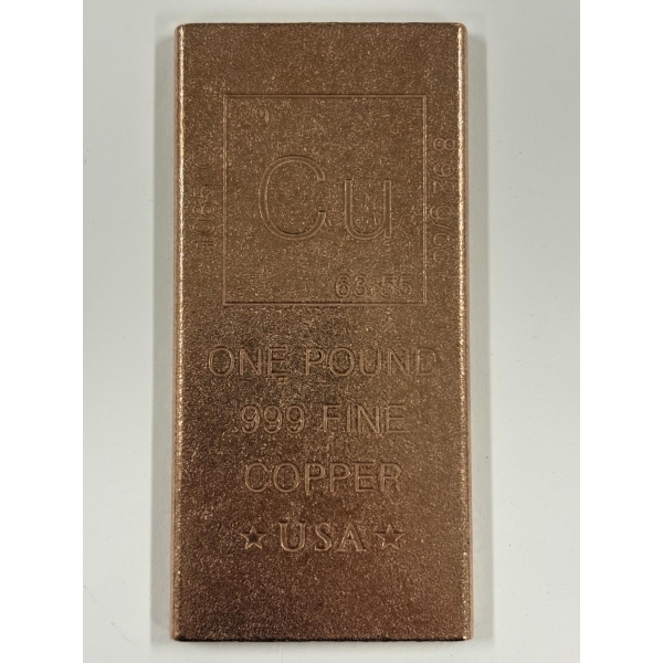 Unique Metals 1 Pound .999 Fine Copper Bar