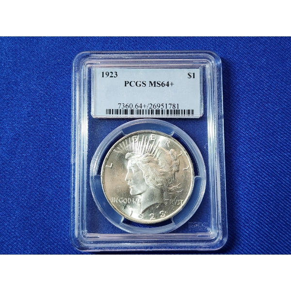 1923 Silver Peace Dollar PCGS MS64++