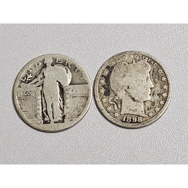 90% Silver Walking Liberty and 90% Silver Barber Quarter - AFV $.50