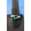 Women's 14K Gold Ring With Emerald & Clear Stones - Size 7 - Weight: 2.5g