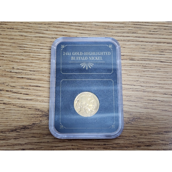 24K Gold Highlighted 1936 Indian Head Buffalo Nickel