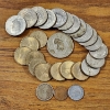 Image 1 : $19 Face Value in Assorted United States Dollar & Half Dollar Coins With Three Foreign Coins