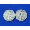 Image 1 : x2 90% Silver Walking Liberty Half Dollars: 1942 and 1936 FV: $1.00
