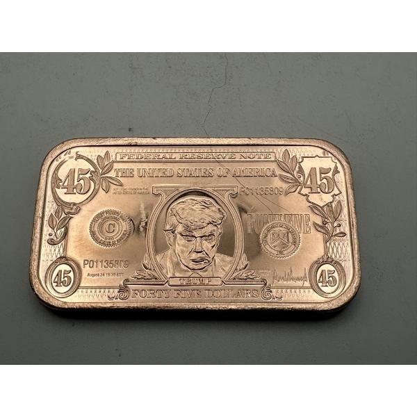 $1 Donald Trump 'Silver Certificate' 1oz .999 Copper Bar