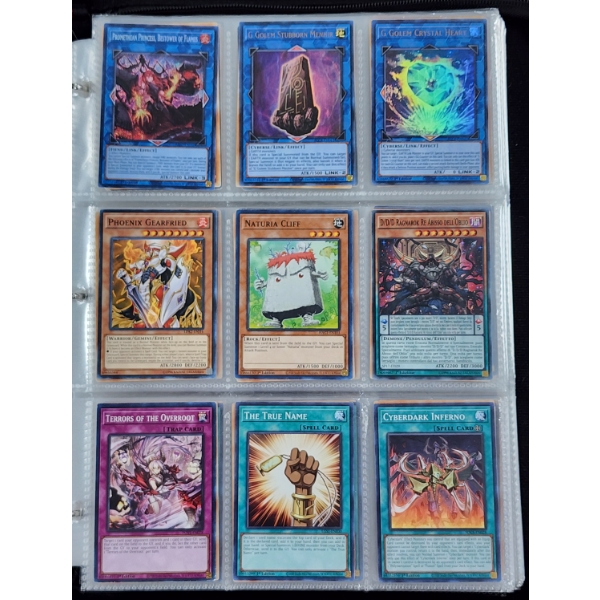 18 Asstd Yu-Gi-Oh Trading Cards Including Holo's ~ Binder Page, Various Years, Rarities & Conditions