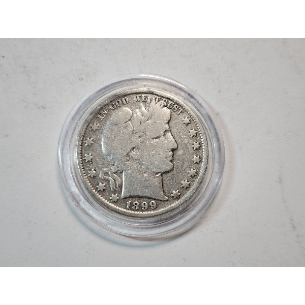 1899 U.S. Barber Half Dollar - 90% Silver - In Capsule 