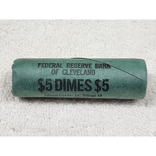 Federal Reserve Bank of Cleveland $5 Roll of 90% Silver Dimes ~ $5 Face Value in 90% Silver!