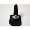 Image 1 : 10K Gold Ring with Large Topez and Diamond - Size 8 - Total Weight: 6.2g