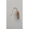 Image 3 : Single 10K Yellow Gold Earring With Rose Gold Floral Accent - Weight: 0.5g