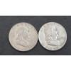 Image 1 : United States 1951-S & 1952 90% Silver Franklin Half Dollars - Face Value: $1.00