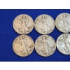 Image 2 : x8 Assorted Years 90% Silver Walking Liberty Half Dollars FV: $4.00