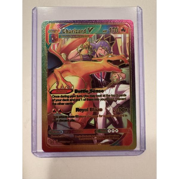 RARE POKEMON IRIDESCENT Charizard V Trading Card - Limited Edition - Mint Condition - High Grade 