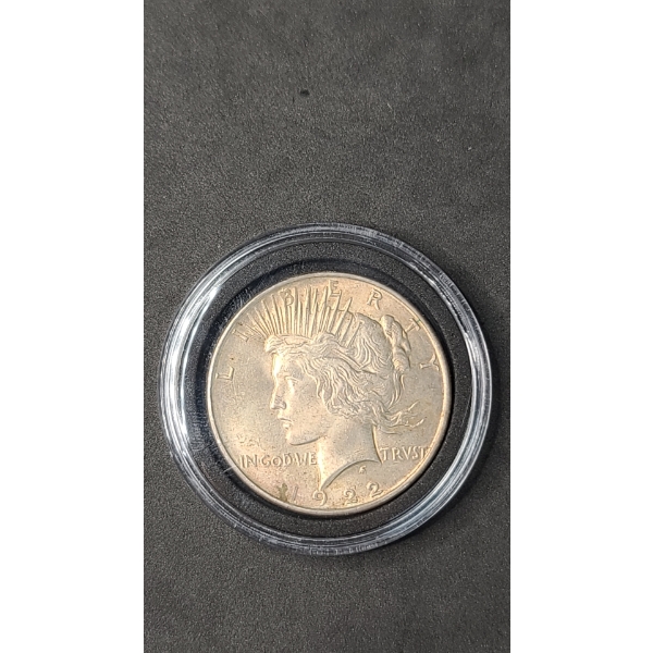 1922 90% Silver Peace Dollar In Coin Capsule