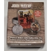 Image 1 : New! John Wayne Pocket Watch In Collectible Tin- Features John Waynes Actual Voice Recording!