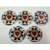 Image 2 : NFL Chicago Bears - Clay Poker Chip Set - Mint Condition - Complete Set 5 Chips - Harder To Find