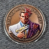 Image 2 : Colorized One Ounce .999 Fine Copper Harvey Dent Two-Face Peace Dollar Round in Capsule