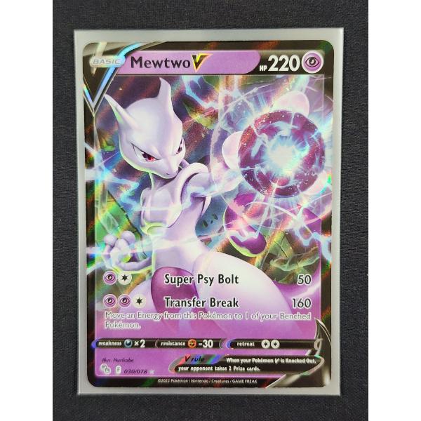 Mewtwo V 030/078 Holo Rare Pokemon Trading Card