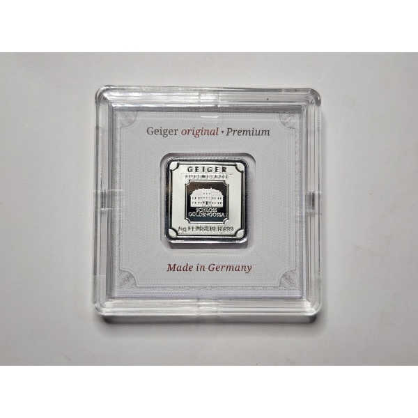 5 Gram .999 Fine Geiger Silver Bar In Original Case With Certificate