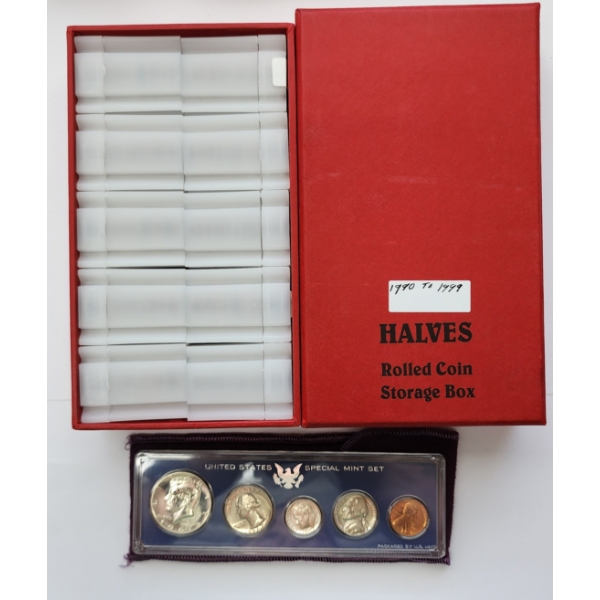 U.S. Coin Lot! 1967 Special Mint Set w/ 40% Silver Kennedy & ~$100.00 Face Value of Assorted Halves