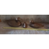 Image 1 : Louisville Home Pickup - 3 Pcs Carved Wooden Duck Figures - See Pics - Stained Dark Maple  Ex Cond

