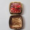 Image 1 : Vintage Phinney Walker Folding Clock with Red & Gold-Tone Accents