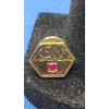 Image 3 : Sterling Silver Student Council Pin & Gold Filled ASM Lapel Pin With Pink Gem -Weight In Description