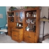Image 5 : Fantastic 3 Pc Set - Solid Oak LR Cabinet Set With Center Slide Out Bar - Superb