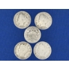 Image 1 : Lot of 4 US V Nickles (1912, 1912, 1903 and 1902) and 1 US Shield Nickel