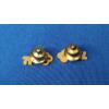 Image 3 : (2) 10K Gold Key Bank Pins One With Diamond & One With Ruby - Weight: 3.0g