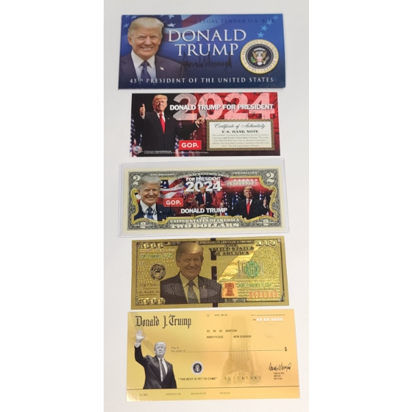 Collectible Colorized 2024 $2 Bank Note Featuring President Donald Trump & Other Novelty - FV: $2