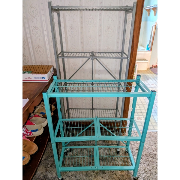 Two Like New Metal Storage Shelves 21"x59" And 13"x37"