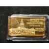 Image 1 : Vintage Gold Plated 28th State Texas One Troy Oz .999 Fine Silver Bar 