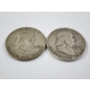 Image 2 : Two 90% Silver United States Franklin Half Dollars ~ Both 1962-D ~ $1.00 Face Value