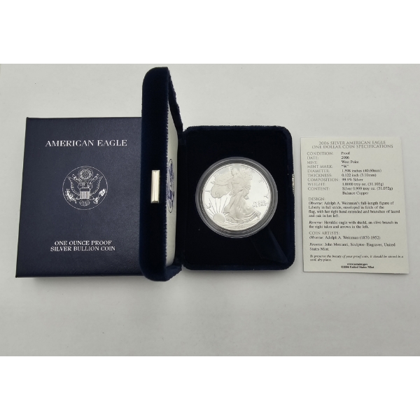 2006 "W" One Ounce Silver American Eagle Proof