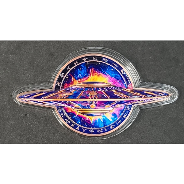 Colorized 5 ADVP Ounces .999 Fine Copper UFO Round