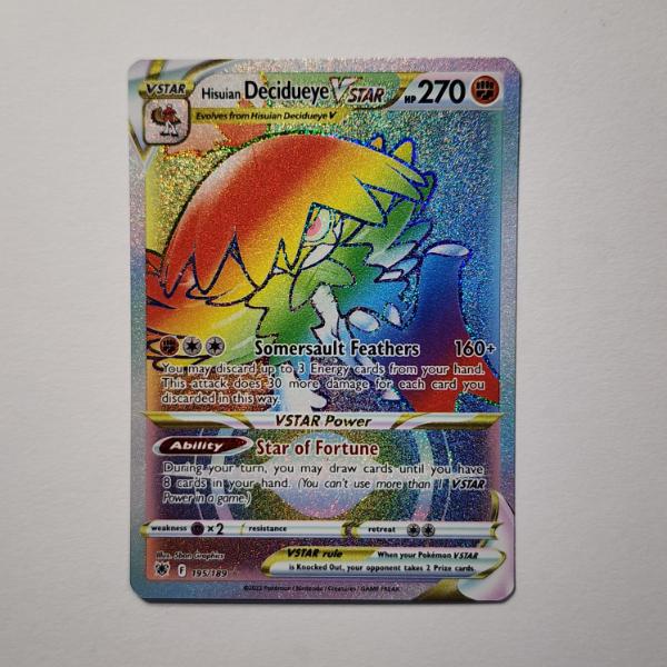 Hisuian Decidueye V Star 195/189 Holo Rare Pokemon Trading Card