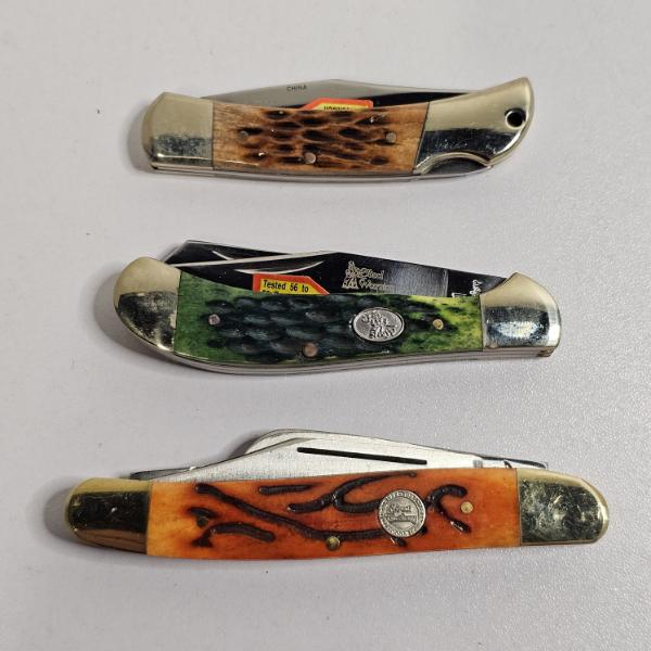 Three Distinct Traditional Folding Pocket Knives - Great for Collectors or Daily Use!!!