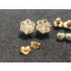 Image 2 : Three Pairs of 14K Gold Stud Earrings & Extra 14K Gold Backs - Total Weight: 2.7g