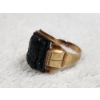 Image 2 : Nice 10K Yellow Gold Ring With Unique Black Cameo Piece Size 9 ~ Weighing 4.9 Grams