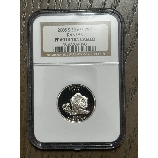 NGC PF69 Ultra Cameo 2005-S Silver State Quarter - Kansas