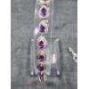 Image 5 : Nice Sterling Silver Jewelry Set Ft. Earrings & Bracelet with Lovely Purple Stones - Weighs 13.7 G