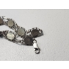 Image 4 : Vintage Sterling Silver Link 8" Bracelet With Green/Colorful Stones - TW: 15.1g
