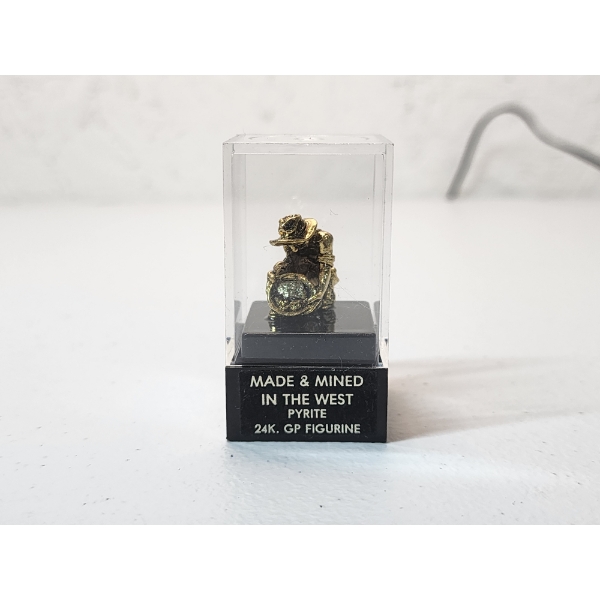 24K Gold Plated Miniature Gold Miner Figurine 