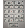 Image 1 : (11) United States Crisp Series 1963 $2 Red Seal Uncirculated Bank Notes - Face Value: $22.00