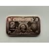 Image 1 : $2 George Washington 'Silver Certificate' 1oz .999 Copper Bar