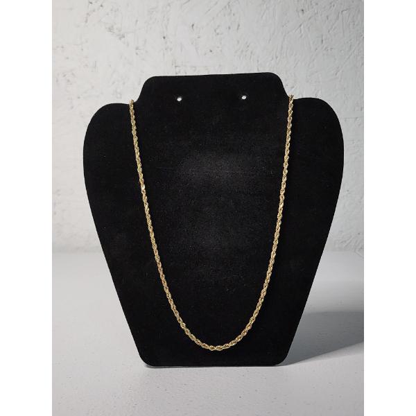Stunning 14K Yellow Gold Twist Rope Chain 21.5" Necklace - Total Weight: 15.9g