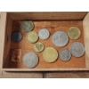 Image 2 : Unique Design Wooden Box with Assorted Foreign Coins and Stamp