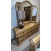 Image 3 : Ladies Solid Oak Dress & Mirror _ Matching Sleigh Bedroom Suiite - 67 x 30 x 17